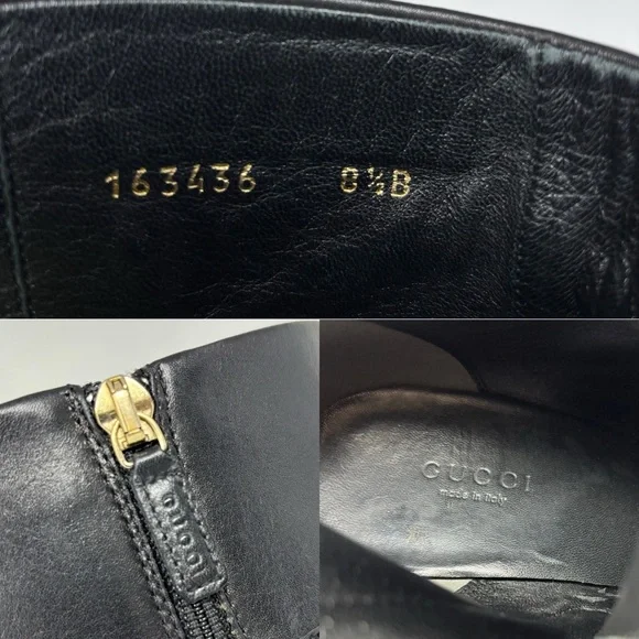 Gucci by Tom Ford GG Logo Black Leather Knee High Boots Size 8.5 Vintage - Picture 14 of 16